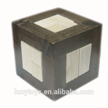 Caja de madera promocional al por mayor del rompecabezas del cubo